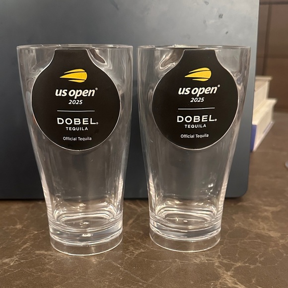2025 US Open Dobel Tequila Glasses, Plastic, Set of 2 - Picture 1 of 2